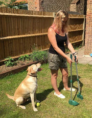 MDC Arms Length Pooper Scooper for Dogs – No-Bend Pet Waste Picker with Rake and Scoop – Ideal for Grass or Paths – Easy Clean Garden Waste Remover – Long Handle & Lightweight Design