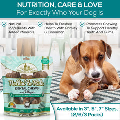 Dental Chews for Dogs, Gluten Free, Natural Ingredients, Help Reduce Tartar and Plaque (3", Bone)