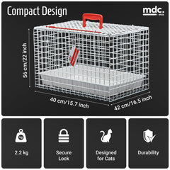 MDC Pet Carrier with Top Opening – Lightweight Mesh Travel Crate for Cats, Kittens & Small Dogs – Secure, Spacious & Easy Clean Design