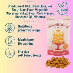 Wonderful World of Treats Variety Dog Treat Pack - 6 Flavours, Beef and Chicken Burgers, Salmon Maki, Pepperoni and Meat Feast Pizza, Carrot Cake 6 x 50g treat bags
