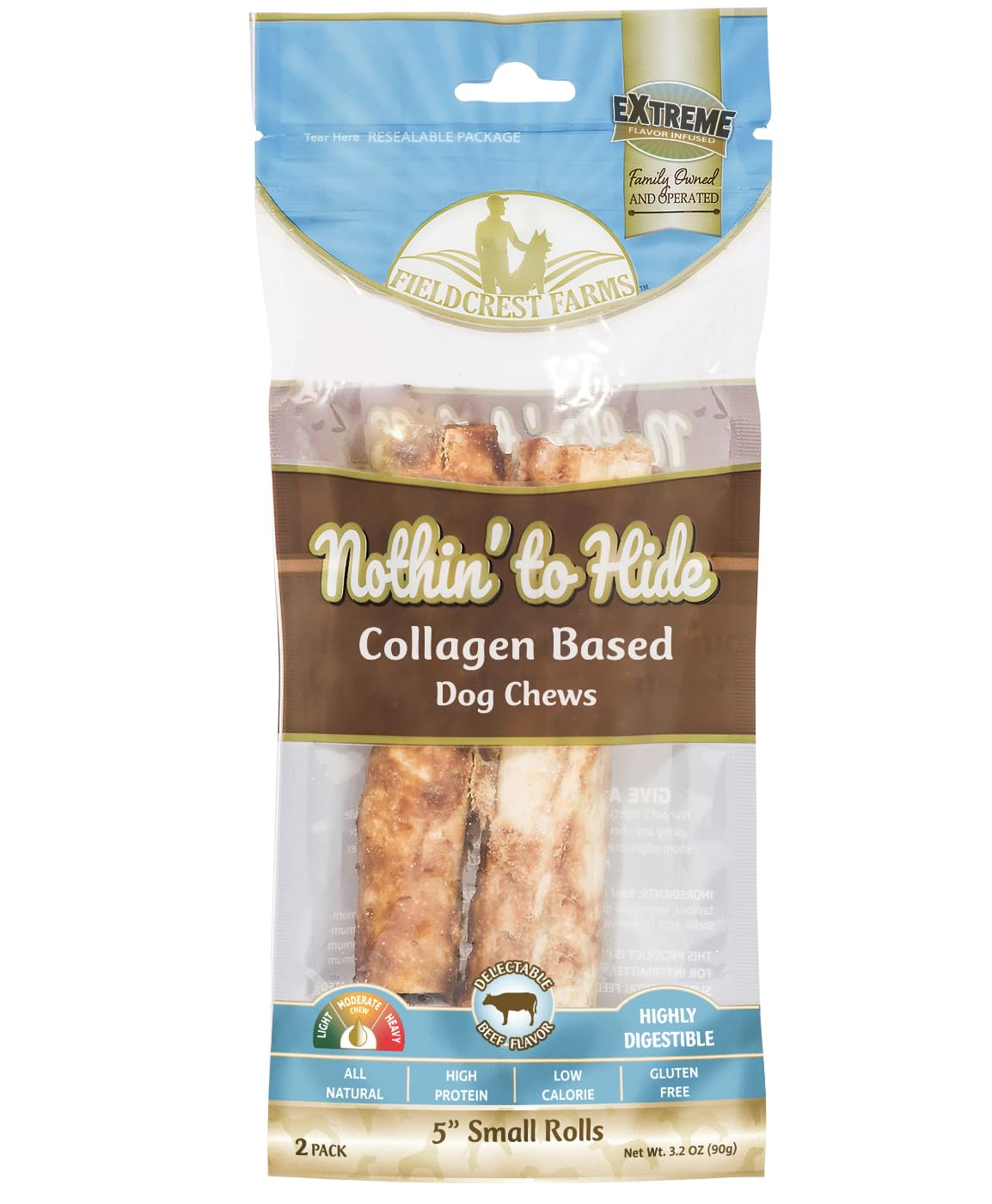 Nothing to hide Collegan Dog Chews (2", Beef)