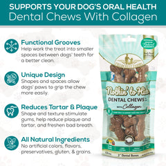 Dental Chews for Dogs, Gluten Free, Natural Ingredients, Help Reduce Tartar and Plaque (3", Bone)